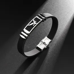 Bangle Stainless Steel Eagle Silicone Bracelet Charming Men's Fashion Hip Hop Punk Accessories Jewelry Gift Wholesale