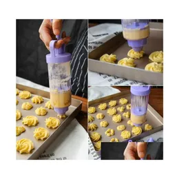 Bakning Mögel Press Cutter Biscuit Tools Cookie Biscuits Hine Kitchen Tool Bakeware med 5 munstycken Drop Delivery Home Garden Kitchen, DHXIH