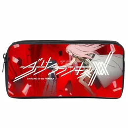 Anime älskling i Franxx Student Pencil Case Kids Carto Pencil Bag Tonårare Zipper Handväska Kvinnor Tjej Makeup Bag 97K0#