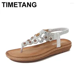 Casual Shoes Woman Sandals Rhinestone Open Toe Fashion Kvinnlig fast färg Summer Beach Sandalias Non-Slip Chaussure Femme36-41