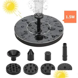 Attrezzature per irrigazione Fontana solare da 1,5 W con interruttore di controllo del flusso d'acqua Galleggiante ricaricabile per piscina con laghetto da giardino Consegna rapida Dha6V