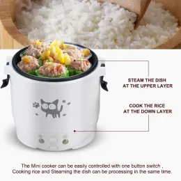 Elektrisk mini rispokare bärbar multicooker hushåll rispokare 12v 24v 220v potten matlagningsmaskin kokkärl för bilbil hem