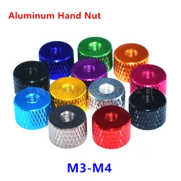 10pcs M3 M4 Aluminum alloy Knurled Thumb Nut Hand tighten Nut Nuts Anodized 11 colors