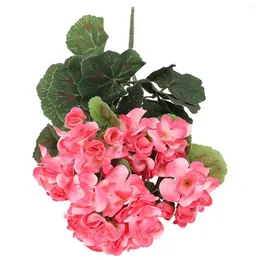 Dekorative Blumen 1 Bündel künstliche Geranie rot rosa Pflanze Blume Home Decor für Party Winter Hochzeit Dekoration