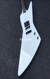 Desconto de fábrica personalizado de alta qualidade branco especial guitarra elétrica ganso acessórios pretos rosewood fingerboard6354364