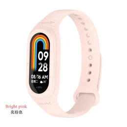 Cinta de silicone para xiaomi mi banda 8 pulseira de pulseira de pulseira pulseira de substituição para miband 8 relógio inteligente cinto correia