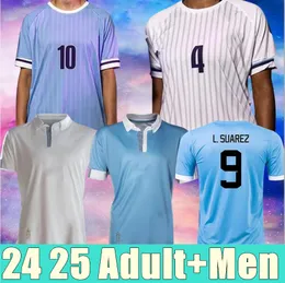 Uruguay 2024 Copa America Cup Soccer Jersey Camisetas Kids Kit 2025 National 24/25 Home Away Football Shirt 100-årsjubileum Special In-House Vaerde Suarez