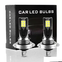 カーフォグライトライト3030 12LED H7 DC12V-24V 24W LEDデイタイムランニングヘッドライト6000K H1 H3 H4 9005 9006 BBドロップデリバリーモバイルMot DHV3Q