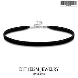 Anhänger Halsketten Chokers Halskette Veet Ribbon Klassischer Modeschmuck 925 Sterling Silber Choker Geschenk für Frauen Mädchen Dame Fit Charm Dro Otpgj