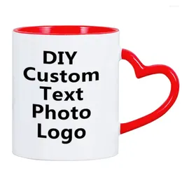 Mugs DIY Custom Image Ceramics Coffee Family Pos Design Mug Personalized Text Cups Friends Birthday Creative Novelty Gift