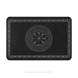 Tapetes cozinha antiderrapante tapete viking símbolo vegvisir runic bússola quarto tapete porta de entrada capacho decoração tapete