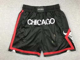 Mens''Chicago''Bulls''shorts Basketball Retro Mesh Embroidered Casual Athletic Gym Team Shorts Black2