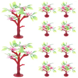 Kwiaty dekoracyjne 10 szt. Model Tree Arstpeoe mini krajobraz miniaturowy małe ogrodowe drzewa uliczne plastikowe stół do piasku ozdobnego