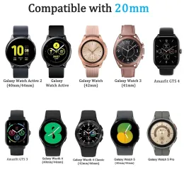 20mm flickor band för Samsung Galaxy Watch 5 Pro 45mm/Watch 4/5 40mm 44mm/4 Classic Silicone Strap for Amazfit GTS 4/GTS 3 BRAC