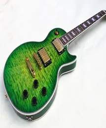 Custom Shop 2017 Lesp Klasik Gitar Yeşil Okyanus Patrom Ebonyfretboard Paul5982303