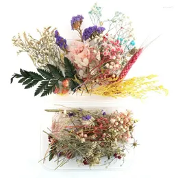 Fiori decorativi 1 scatola di fiori secchi veri, candele fatte a mano, pezzi di cera, collana, gioielli, accessori materiali fai da te