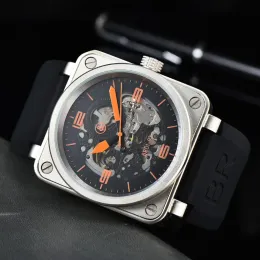 2024 zegarek na rękę Men Automatyczny zegarek mechaniczny dzwonek brązowy skórzany czarny guma Ross Rosswatches wielofunkcyjny sześć szwów f009