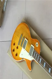 Guitarra bonita chinesa custom shop guitarras elétricas personalizadas laranja burst9003859