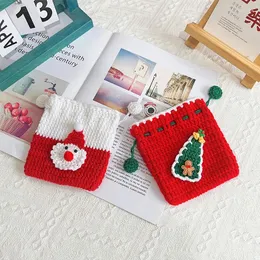 Storage Bags Christmas Hand-crocheted Apple Bag Finished Elderly Lovely Yarn Snowflake Gift Bundle Mouth