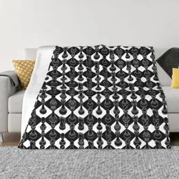 Filtar Isometriskt schackbit svart filt varm fleece mjuk flanell schackbräda älskare kast för sängkläder soffa rese höst