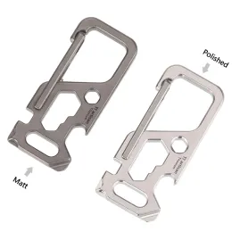 Tools Outdoor MultiTool Titanium Alloy Clip Key Chain Wrench Bike Spoke Spanner Carabiner Snap Hook Titanium Alloy Safety Tool