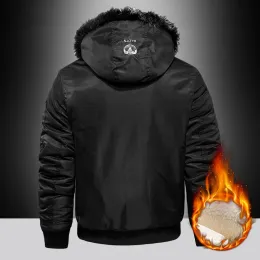 Outdoor Casual Dons Parkas Jas ponadprzeciętny plus Fluwelen Dik 2024 Merk Winter Heren Zwart rood gewatteerd 11