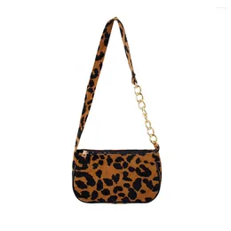 Schultertaschen Leopardenmuster Handtasche Street Shopping Damen Plüsch Unterarmtasche Geldbörse