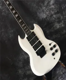 Özel Elektro Gitar SG Gitar Angus Model SG 3 Pikap Elektro Gitar Floyd Rose Tremolo White3520474