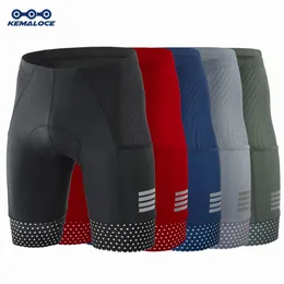 KEMALOCE Pantaloncini da ciclismo da uomo Blank Nero Grigio Rosso Gel Pad Pantaloncini da bici estivi Compressione da corsa su strada Riflettente Mutandina da bicicletta 240325