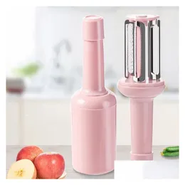 Fruit Vegetable Tools Melon Rind Grater 3 In 1 Peeler Tool With Lid Mti Functional Potato Scra Knife Ginger Ggarter Grinding Hine Kitc Otulq