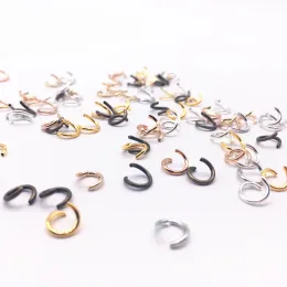 200pcs 4mm 5mm 6mm 6mmジャンプリングシングルループオープンジャンプリングジュエリーネックレスブレスレットチェーンコネクタのスプリットリング