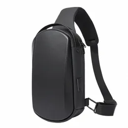 bange New Multifuncti USB Crossbody Bolsa de Ombro Homem TPU À Prova D 'Água Viagem Sling Menger Pack Peito Saco para Masculino T8Pd #