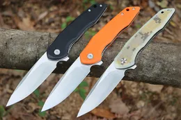 Hihg Quality Flipper Folding Knife 440C Blade G10 Handle Outdoor Camping Pocket Folding Knives 3 Colors Available