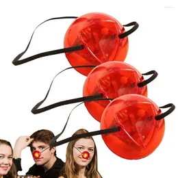 Party Decoration LED Red Nose 3pcs Funny Flashing Clown With Elastic Band For Birthday Ceremony Carnival Theme Parks