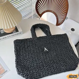 Borsa tote Borsa firmata Borsa di paglia Borsa a tracolla singola con lettera Comodo spazio per riporre le borse da spiaggia per le vacanze estive Lafite con grande capacità per il tempo libero Borsa