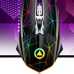 Novo mouse de computador óptico de mouse de mouse de games de 2400dpi para laptop PC 3 Chaves ergonômicas de camundongos led noturnos de mouse mecânica de brilho