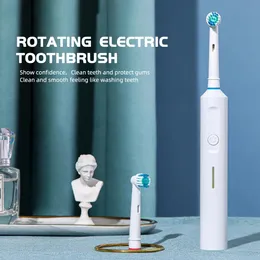 Driyau Sonic Rechargeable Electric Toothbrush 3 Mode Superior USB Clean Tooth Brush With Box 2 Replacement Heads For Adults240325