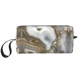 Agate Geode Compilati Travel Cosmetic Bag Women Marble Geometry Toyeretry Makeup Arganizer Ladies Beauty Storage Dopp Kit＃＃