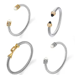 DY-Serie Luxus-Schmuckring, Top-Designer, klassisch, 925er Silber, hochwertige Yaman-Twisted-Manschette, 7 mm Metallhakenlinie, bezauberndes Armband für Frauen und Männer als Geschenk