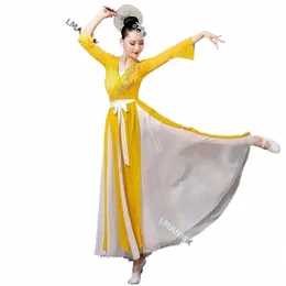 Danza classica femminile Hanfu in stile cinese folk Yangko danza fan dance set palcoscenico moderno Y5KD #
