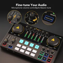 Maono AME2A Interfaccia audio Podcast Equipment Studio Studio Studio con microfono a condensatore XLR per la registrazione dello streaming YouTube DJ