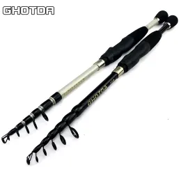 Rods GHOTDA 1.6m 1.8m 2.1m 2.4m Carp Fishing Rod Multifunction Spinning Rod Carbon Fiber Telescopic Fishing Rod short Fishing rod