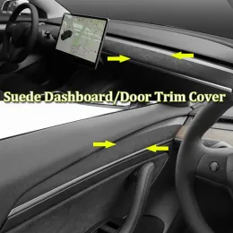 Accessories Suede Dashboard Panel Protector Cover For Tesla Model Y 3 Door Trim Cover 2022 interior Accessories ModelY 2021 Dash Decor Sticker