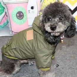 Köpek giyim sonbahar ve kış evcil hayvan giyim kıyafetleri küçük çift katman artı tüy yaka takım pamuk dağcılık