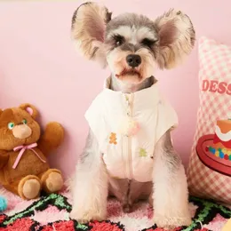 Köpek Giyim Pet Sonbahar ve Kış Sıcak Ayı Sevimli Teddy Schnauzer Pomeranian/Bichon Frize Aşağı Yelek Kollusu