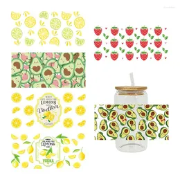 Window Stickers UV DTF Transfer Sticker Fruit Theme For The 16oz Libbey Glasses Wraps Cup Can DIY Waterproof D13182