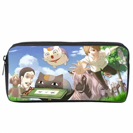 アニメ夏目Yuujinchou Pencil Case Kids Student Carto Pencil Bagティーンエイジャージッパーハンドバッグ女性女子メイクアップバッグY0ot＃