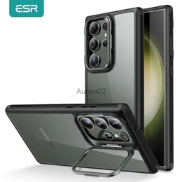 Cep Telefon Kılıfları Samsung Galaxy S23 Ultra Case için Kamera Koruma Kickstand Koruyucu YQ240330