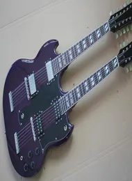 6 12 string purple doublenecked electric guitar with black pickup high quality to provide personalized customization service9151895