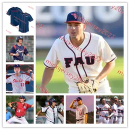 Carter Brady FAU Baseball-Trikot, Carter Brady, Patrick Ward, 22 Jake Millan, 28 Daulton Frank, 8 Trey Beard, 55 Zach Abbey, individuell genähte Florida Atlantic Owls-Trikots